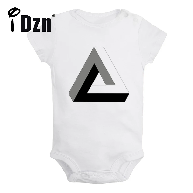 

iDzn NEW Geometry FIG illusion Art Cute Baby Fun Print Rompers Boy Girl Bodysuit Infant Short Sleeves Jumpsuit Kids Soft Clothes