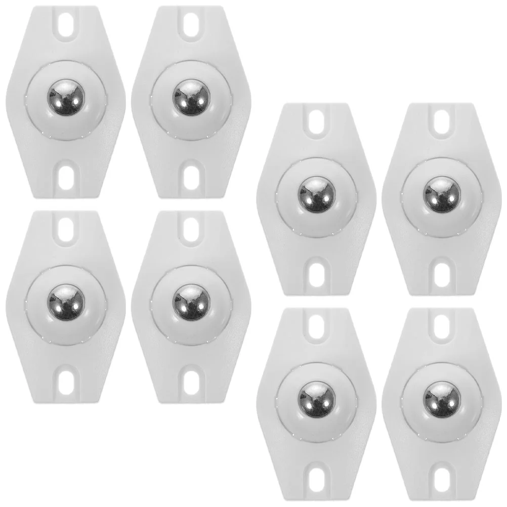 8 Pcs Self Adhesive Casters Stainless Steel Trashcan Wheels Accessories Small Appliance Paste Universal Abs Furniture Mini 3