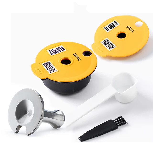 Reusable Coffee Capsule Pods with Silicone Lid - 60ML / 180ML Capacity