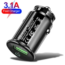 USB Car Charger For iphone 12 11 30W Quick Charge 3.0 Fast Charging Charger For Xiaomi Auto Type C QC PD 3.0 Mobile Phone Charge