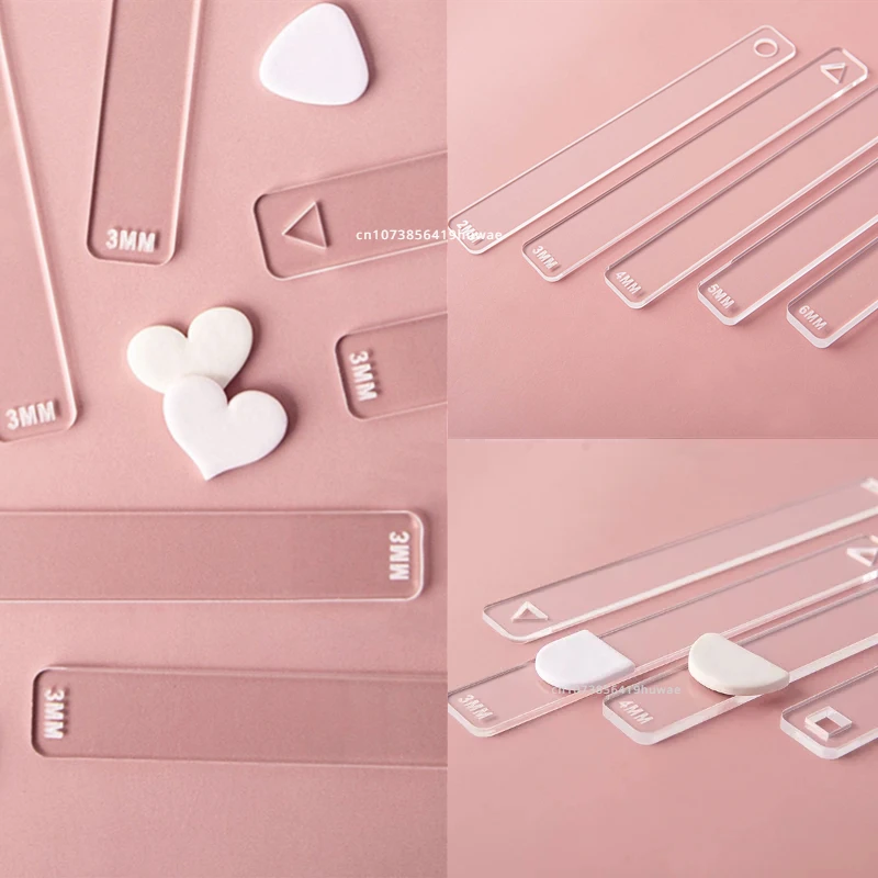 Polymer Clay Thickness Guide Rail Ruler 1 Pair 2/3/4/5/6mm DIY Earrings Jewelry Pendant Pottery Tool
