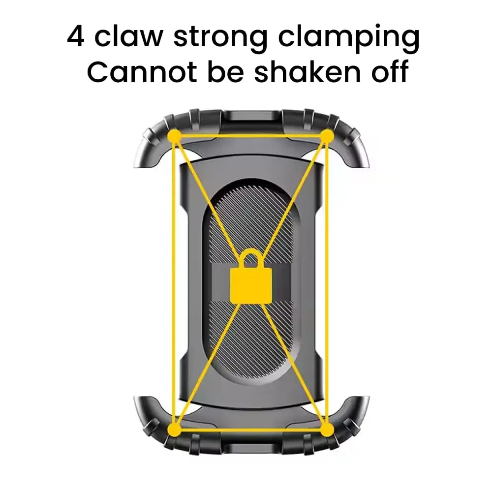 Enhanced Mobile Phone Holder for Bikes - Secure, Non-Slip, and Rotatable Design