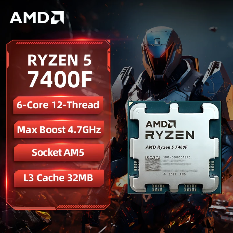 AMD Ryzen 5 7400F AMD R5 7400F CPU 6-Core 12-Thread 4.7GHz