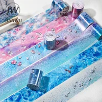 JIANWU 50mm*200cm The Water Reflects The Mountain Series Vintage Landscaping Collage PET Tape Creative Journal Stationery 1