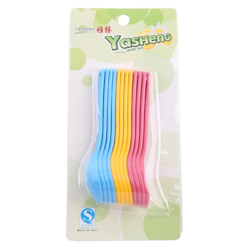 

12pcs/set Baby Self Feeding Spoon Smooth Handle Tip Spoon For Toddler