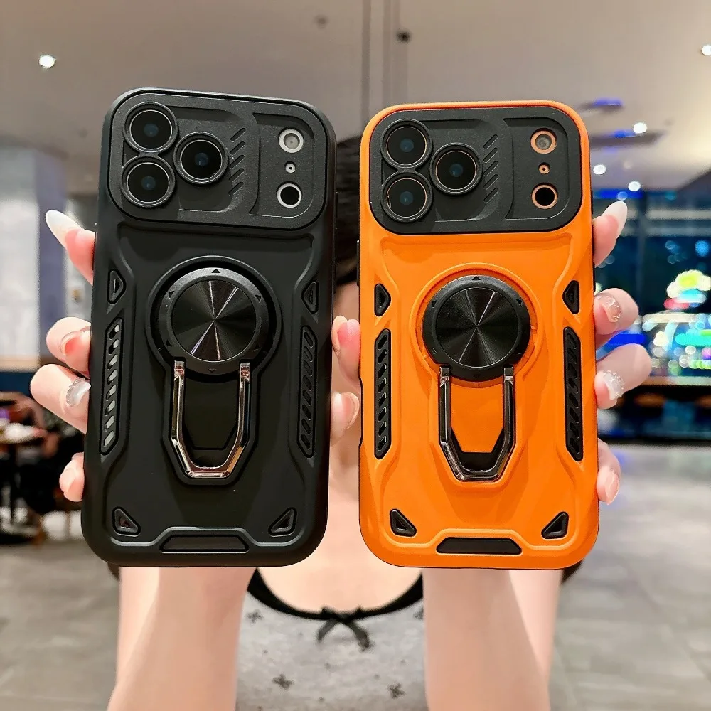 2-in-1 360° Rotating Metal Ring Stand Holder Shockproof Armor Case