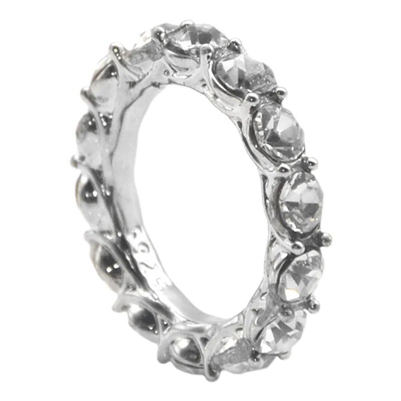 One Row Cubic Zirconia Cz Fidanzamento Eternity Band Ring Iced Out Bling Fashion Finger Rings Jewelry For Women