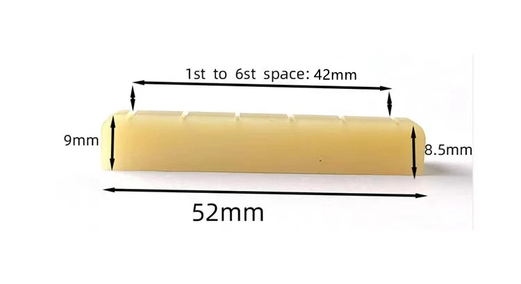 10x Unbleached Cattle BONE Nut for Classical Guitar 52x6x9mm Luthier DIY Saddle
