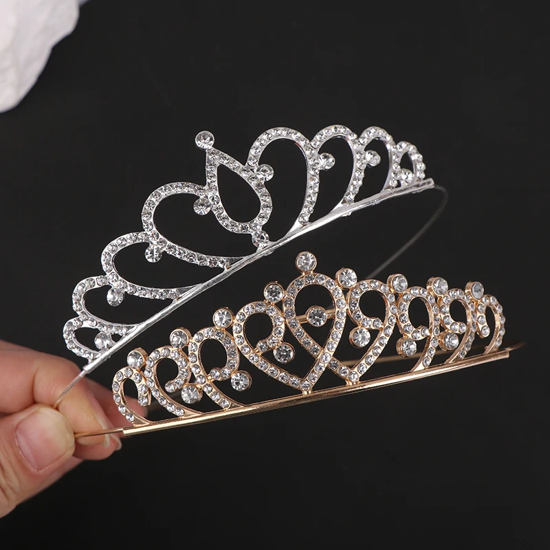 Women Rhinestone Sweet Wind Princess Tiara Birthday Party Crown For Performance Party Decorative Crown