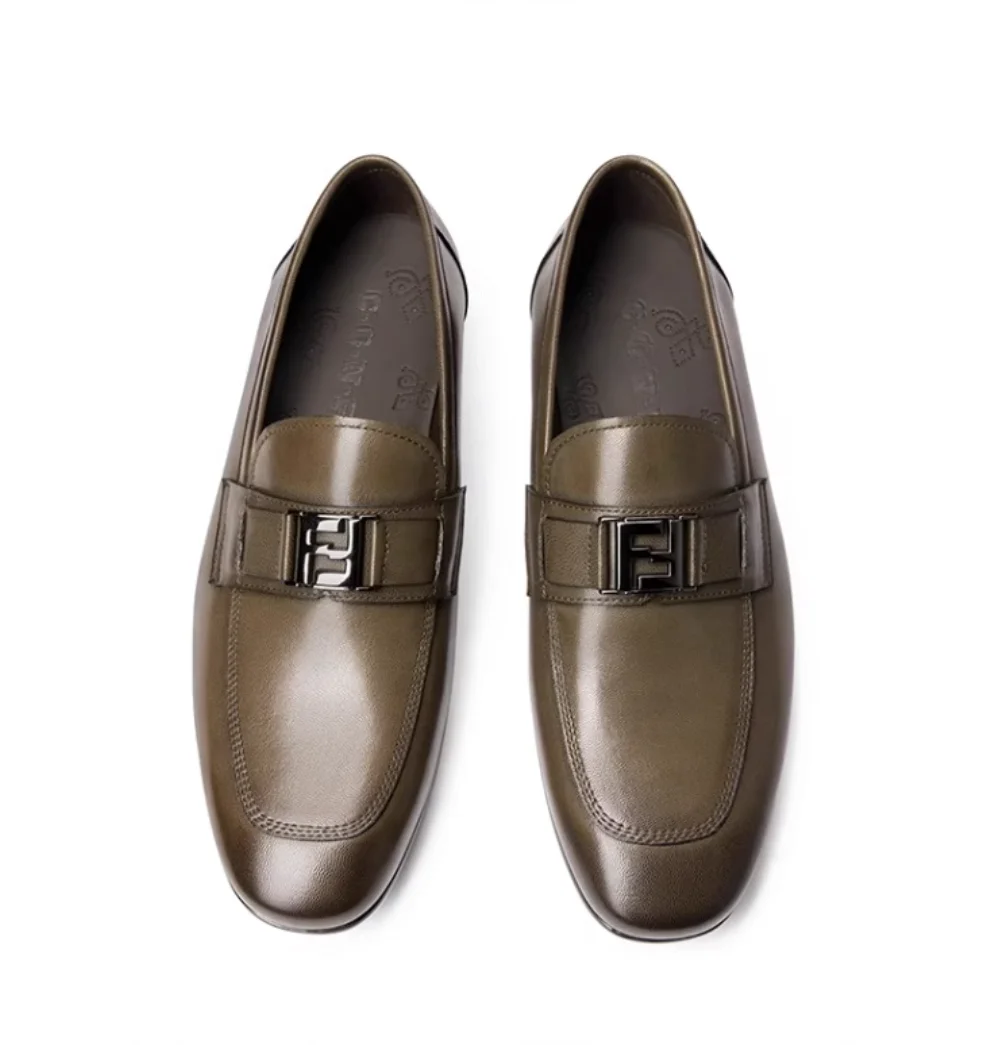Lässige Sommerschuhe aus Leder 2024, Herren-Slipper aus echtem Leder mit einem Fuß, atmungsaktiv und modischem Business-Stil – Detail 12