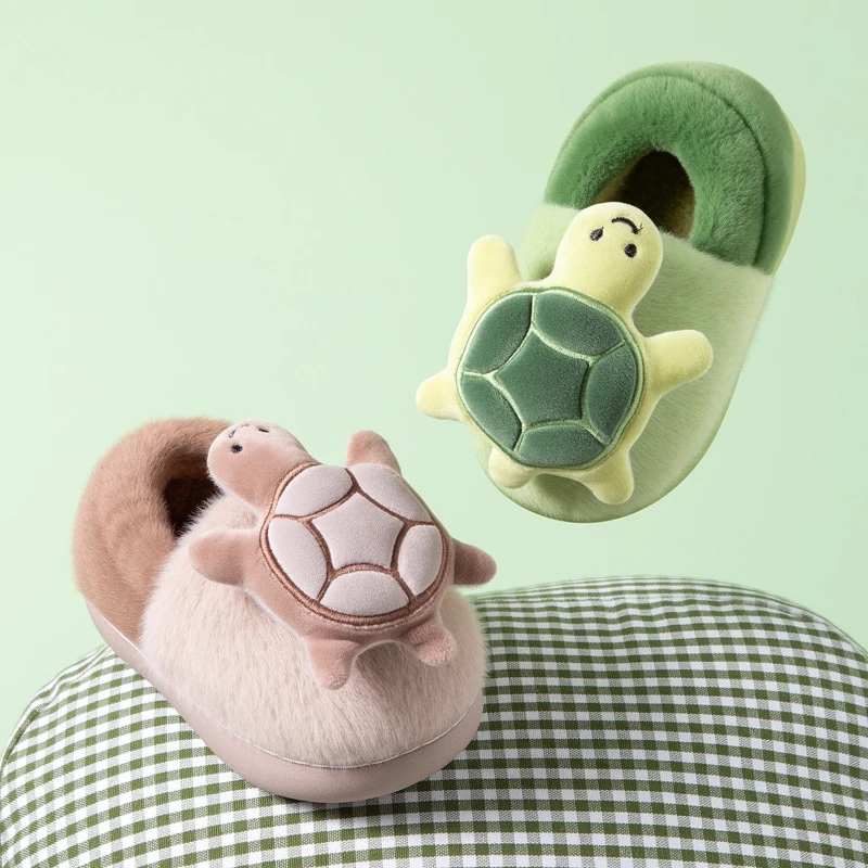 Warm Furry Kids Slippers for Girls Winter