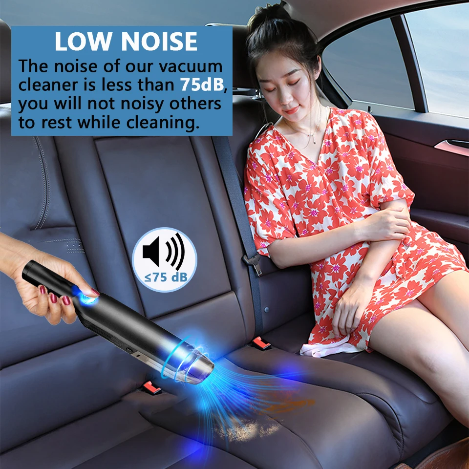 ACCEO 15000PA Car Vacuum Cleaner Handheld Auto Vacuum Home & Car Dual Use Mini USB Charging Home Desk Wireless Cleaner