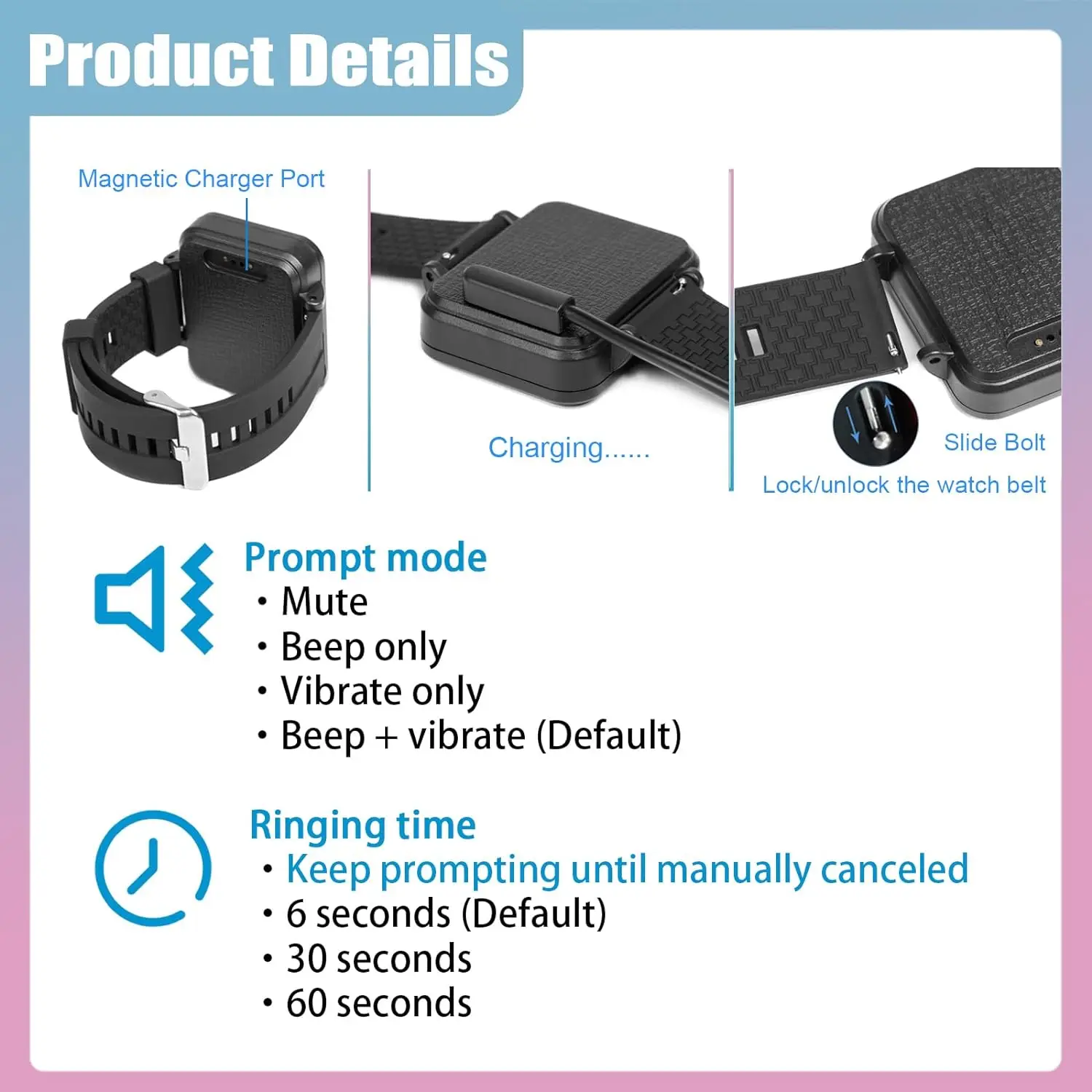 Caregiver Pager Wireless Calling System Vibration Sound Alarm for Hospital Clinic Nursing