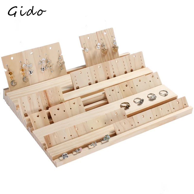 SolidWoodStairEarringDisplayBoardCardBoardJewelryDisplayRack