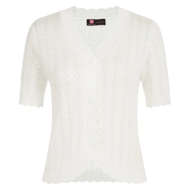 [COSYHARU公式] Summer Round-Neck Short Sleeve Cardigan KK Womens 2023 Short Sleeve Cardigan Lightweight Summer