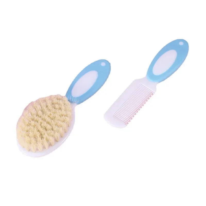 2PCS Baby Hair Brush Set for Newborn Toddlers Soft Bristles Cradle Cap Brush Gift Baby Care Accessories Infant Bathing Soft Comb