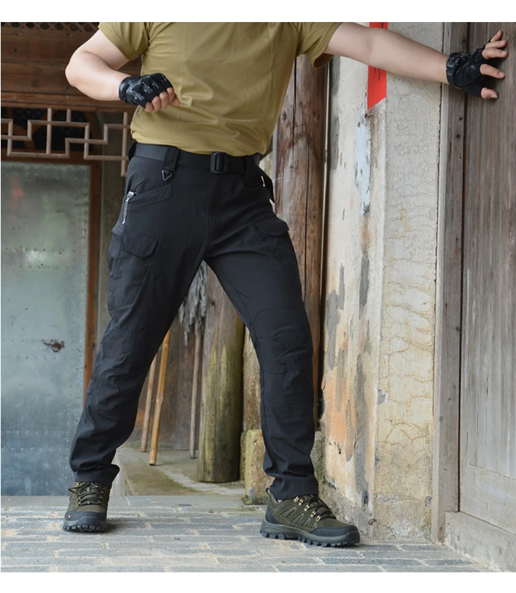 Cargohose Wandern Herren Outdoor Wasserdicht Multi-Pocket Taktische Hose Camping Frühling Herbst Kampf Rip-Stop Arbeitshose – Detail 16