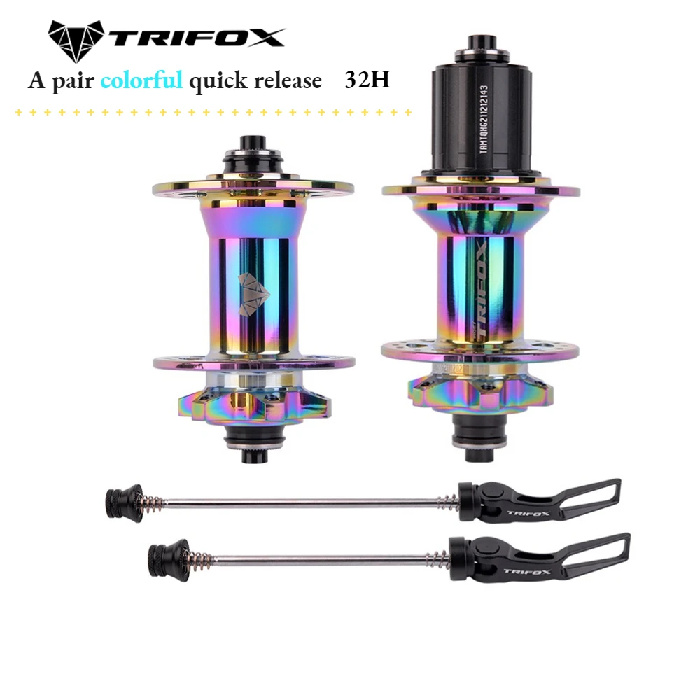 Trifox Officia Per Mtb Quick Release Hg 8/9/10/11S 32H Compatibile Xd 11 S/Ms 12S Rosso Blu Nero Viola Colorato Mozzo Bici M827
