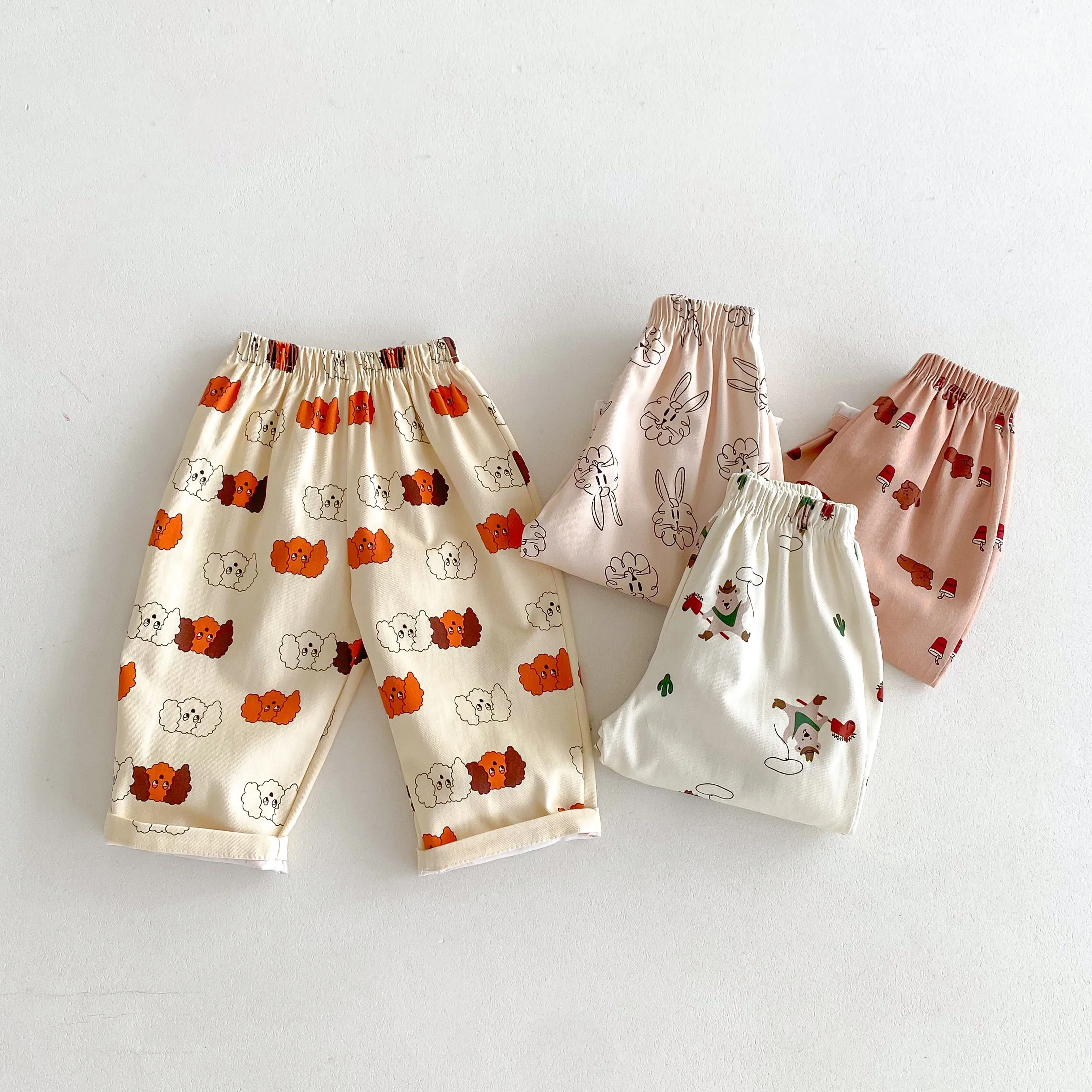 1-6 Age Children's Clothes Baby Boys And Girls Summer Thin Harem Pants Printed Cartoon Fashion Kids Casual Trousers Loose 1