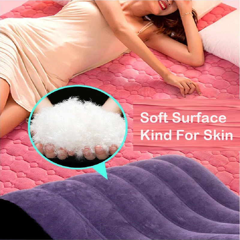 Inflatable Sofa Bed Flocking Adults Rest Pillow Love Aid Night Body Positions Support Cushion Couples Furnitures Home Air Pad