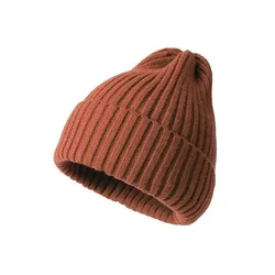 Unisex Crochet Winter Beanie Hat - Solid Color Knitted Cap (Coffee)