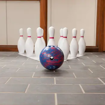 Sports Bowling Set: Rubber Ball & Plastic Pins for Training, Model:BPSET 4