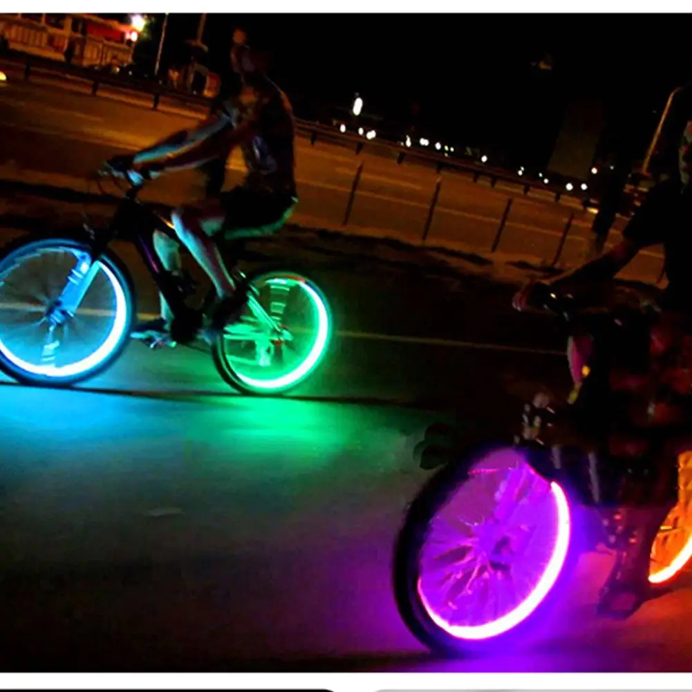 2PCS Colorful LED Wheel Light Valve Caps
