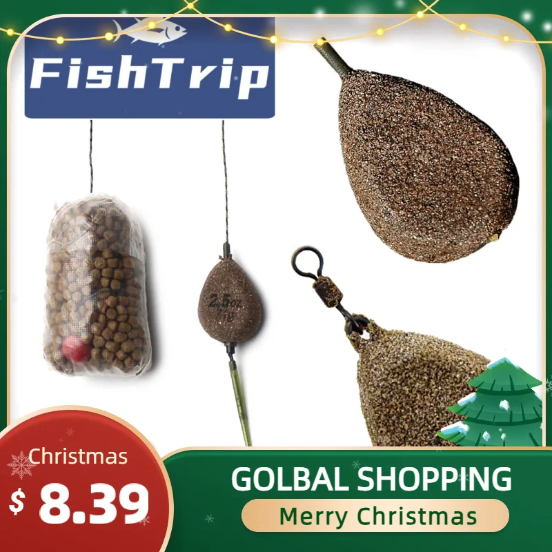 

FishTrip текстурированная плоская груша, встроенная рыболовная свинцовая Поворотная груша, свинцовая Рыбалка для карпа, Аксессуары для рыбалки