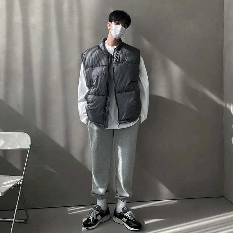 Cotton Vest Men's Winter Korean Version Loose Sleeveless Cotton Jacket Jacket with Thick Camisole Vest and Cotton Jacket on The