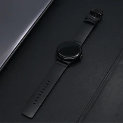 Classic Leather Smartwatch Strap, 45mm/41mm, for Google Pixel Watch Series (Black black)