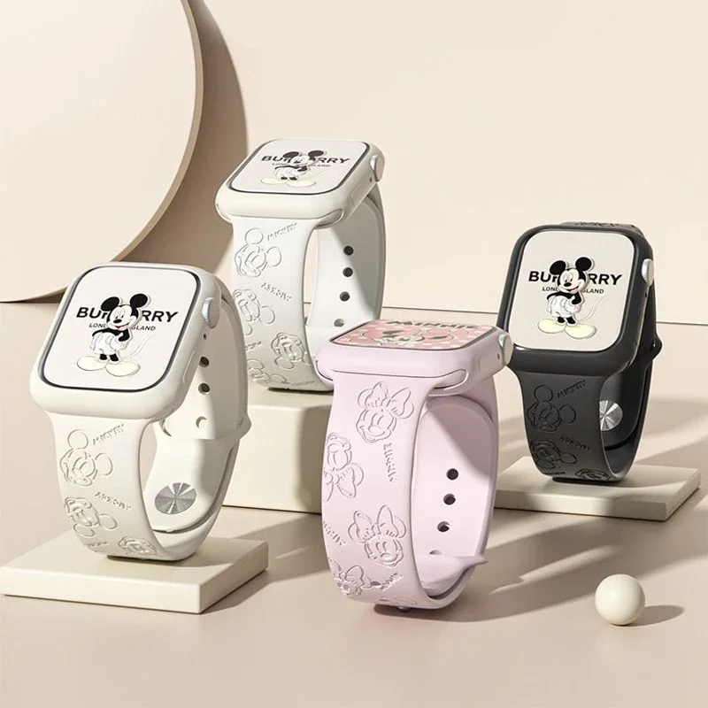 US Disney Parks限定☆Apple Watch用ストラップ ミニー花柄 Pink Polka Dot Minnie Mouse Inspired Apple Watch Band 38 40