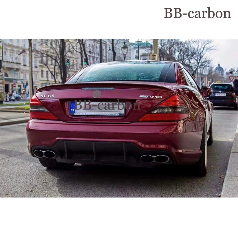 Für Mercedes-benz SL Klasse R230 AMG Stil Qualität Real Carbon Fiber  Fiberglas Unpainted Auto Körper Kit Hinten Stoßstange diffusor Lip -  AliExpress