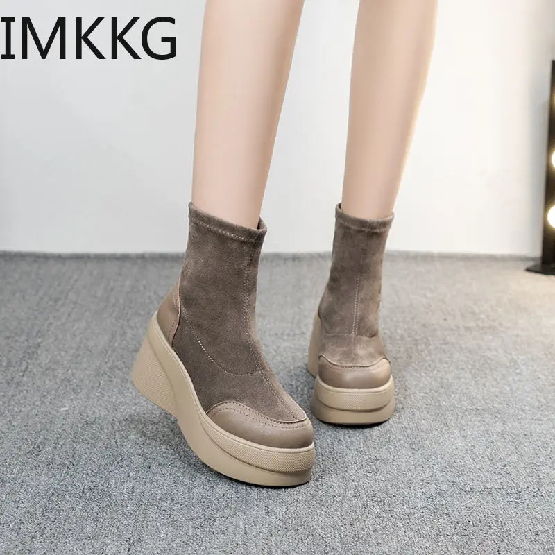 Ankle Winter Boots Women Fashion Round toe