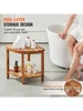 Corner Teak Shower Bench, 18.5 Height, 15.5 Radius, 500 lbs., with Storage Shelf, for Indoor and Outdoor Showers Shower stool 5