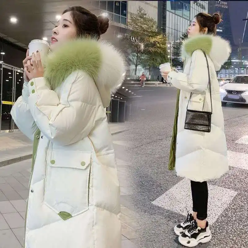 

Winter Women's Parkas Long Jacket 2023 New Fashion Snow Hoodie Coat Female Korean New Ladies Warm Female Clothes Trend Xy164