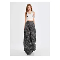 Vintage Camouflage Print Plus Size Wide Leg Pants Y2K Streetwear Fashion American Pants for Women High Waist All-match Trousers - Image 3