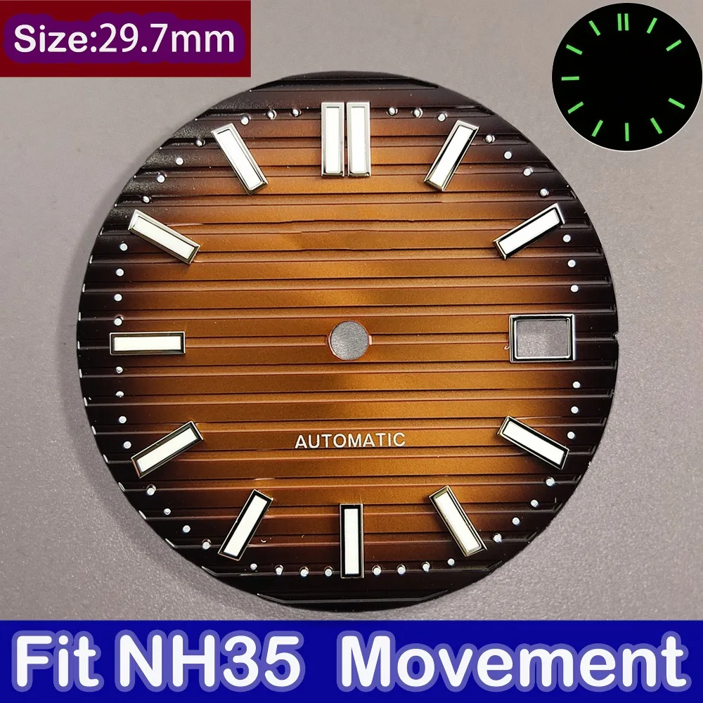 Green Luminous Nautilus Dial for Men's Watches - 29.7mm Watch Repair Accessory