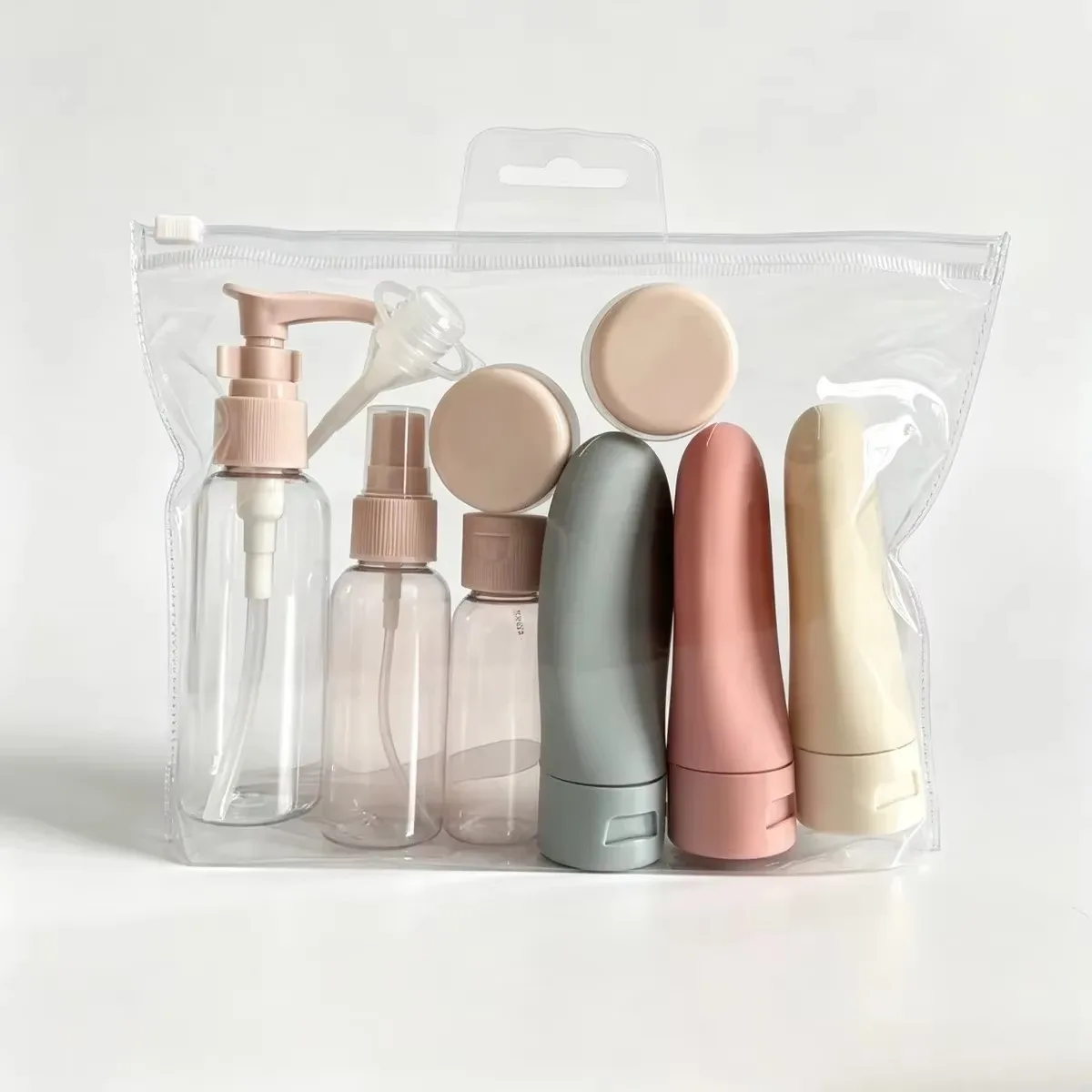 Compact Travel Bottle Set - 11-Piece Portable Toiletry Container Kit