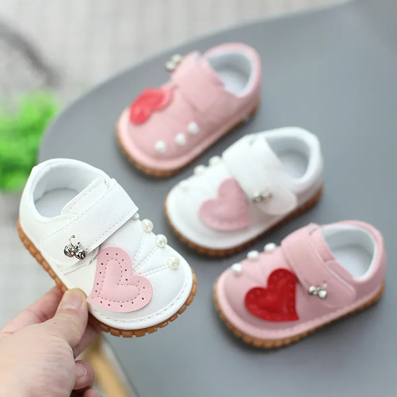 Baby Shoes Girls Squeaky Mocassins with Bells