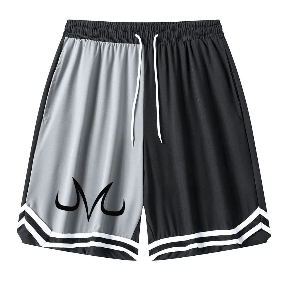Anime Print Men Loose Fit Drawstring Pants Basketball Shorts Sports Fitness Men's Clothing for Spring Summer Outdoor Fitness