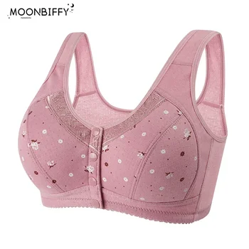2025 New Confortable Bra Cotton Women Wire Free Bras Push Up Front Closure Underwear Female Everyday Lingerie Large Bust 50BCD 1