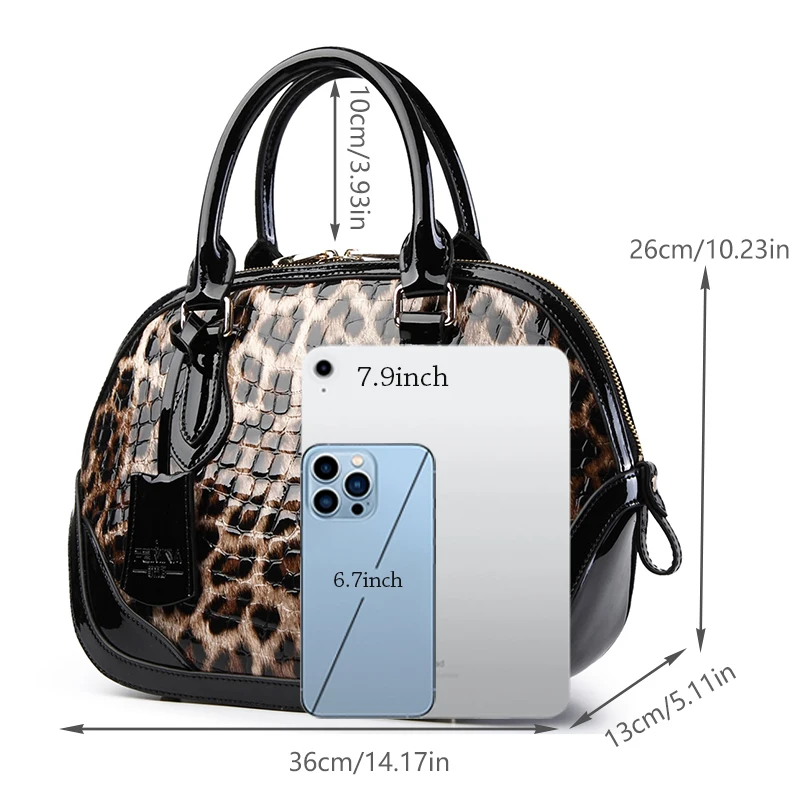 tote bag woman luxury designer bags genuine leather large Leopard Print handbags leather crossbody bag Business casual Dome Bag