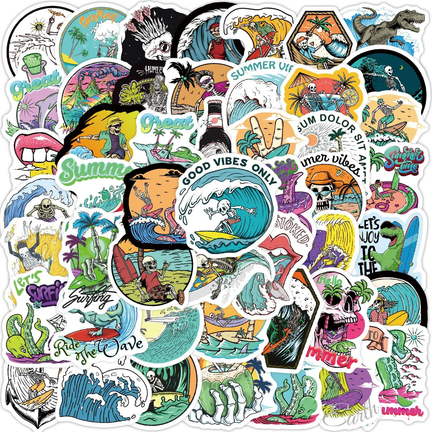 Lot De 2 Autocollants BMX Hoffman Bars Jump - Stickers Multicolores Brillants