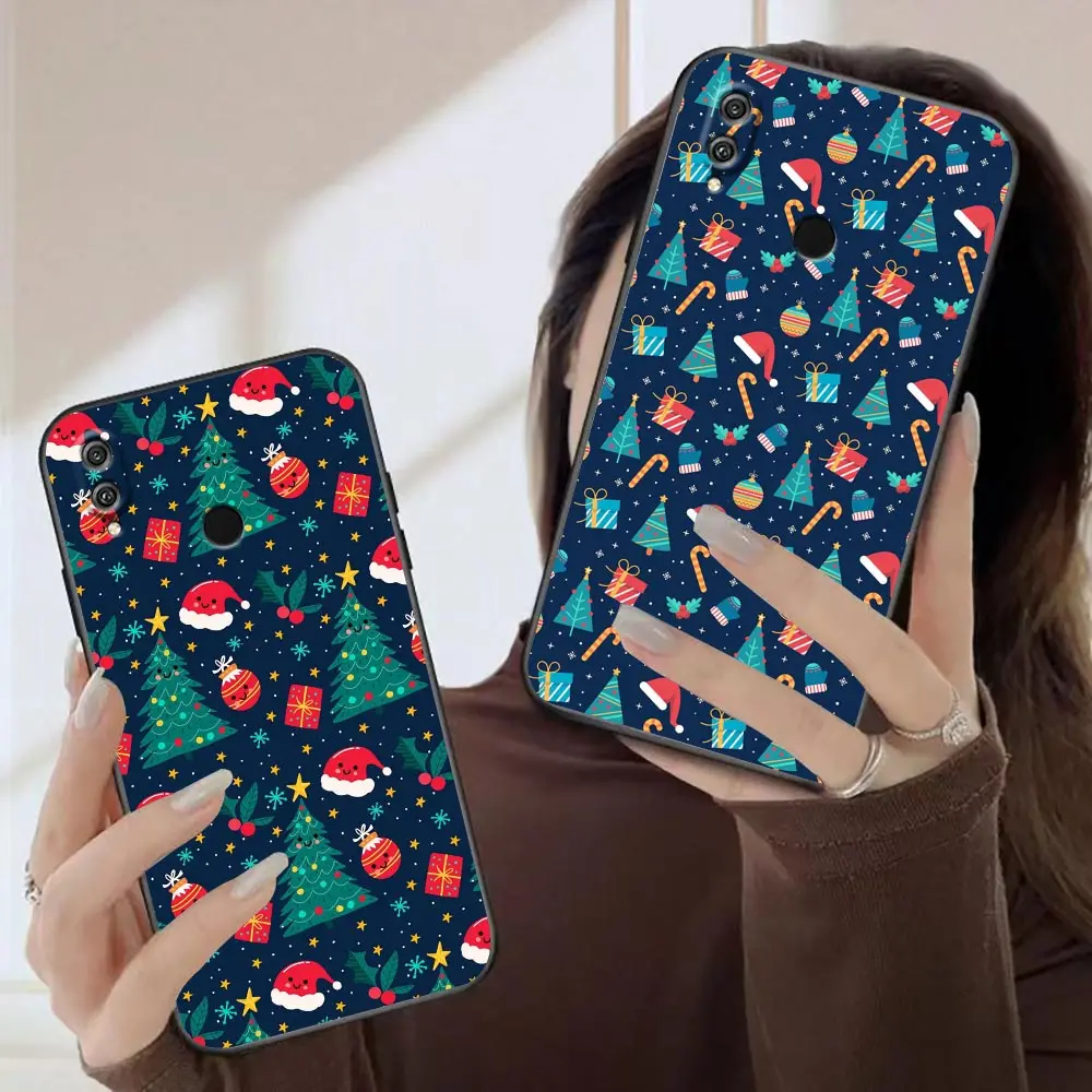 Merry Christmas Elk Santa Hat Tree Phone Case Per Honor X40 X30 X20 X10 X9 X9A X8 X7 V40 V30 V20 V10 Magic 3 4 5 Case Funda Capa