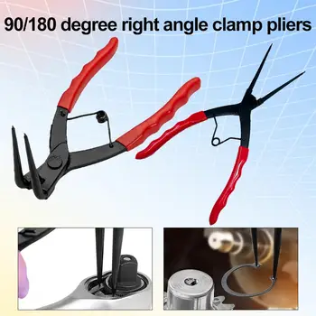 90/180° Bending Pliers Long Nose Bent Snap-Ring Pliers Heavy-duty Cylinder Internal Ring Remover  Pliers Garage Tools