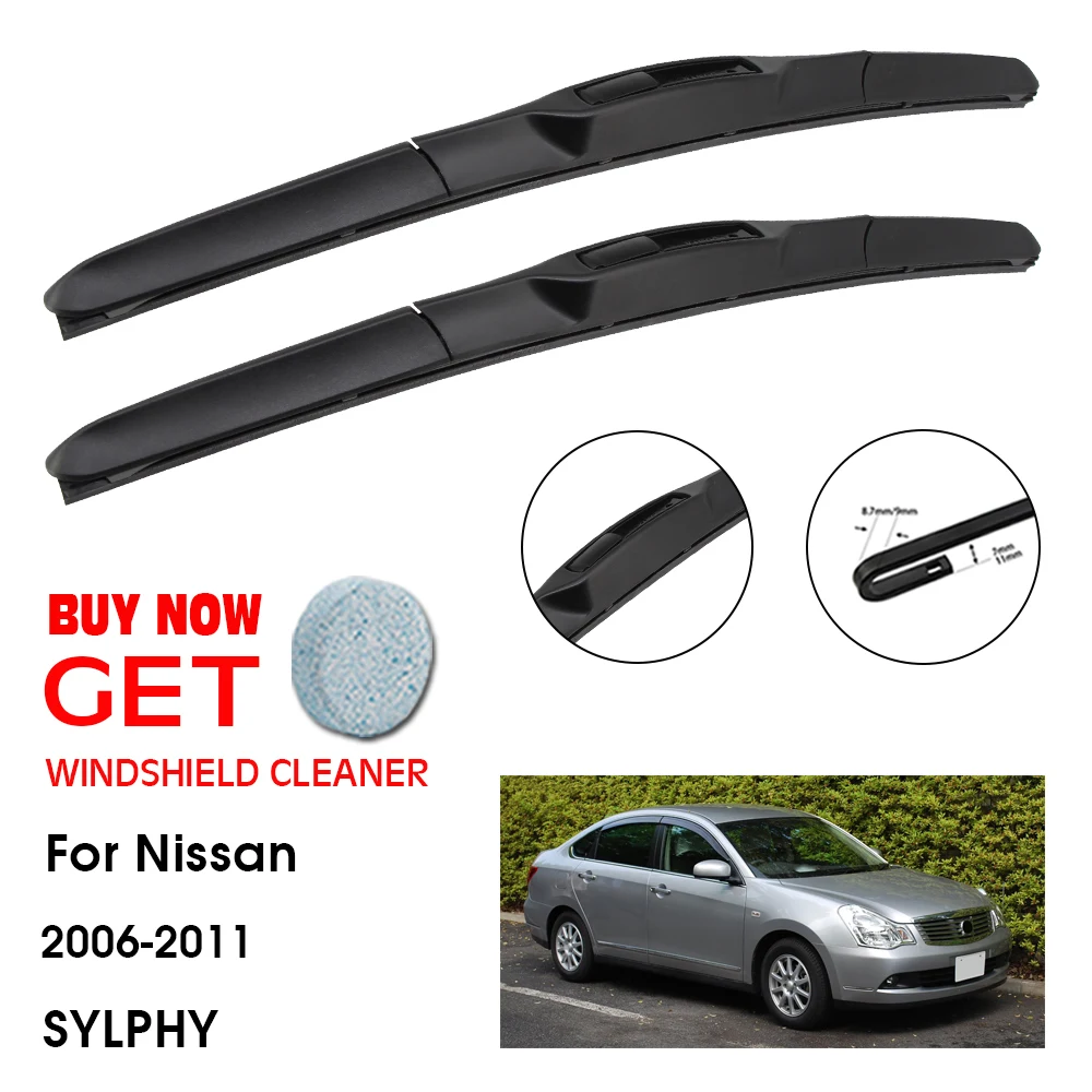 

Car Wiper Blade For Nissan SYLPHY 22"+17" 2006-2011 Front Window Washer Windscreen Windshield Wipers Blades Accessories