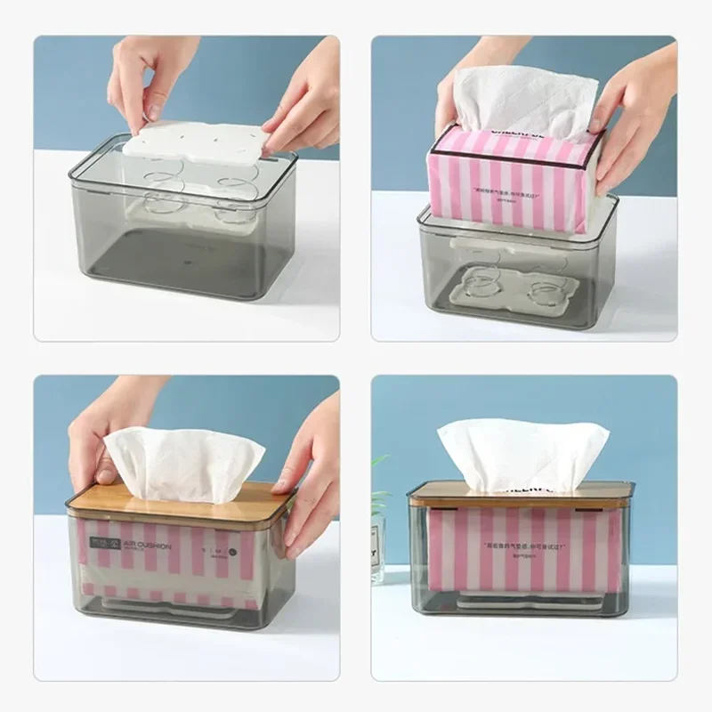 Tissue Dispenser Spring Support Automatic Lifting Spring Loaded Tissue Holder Easy Pick Up Tissue Container Suit for 90% Box 3