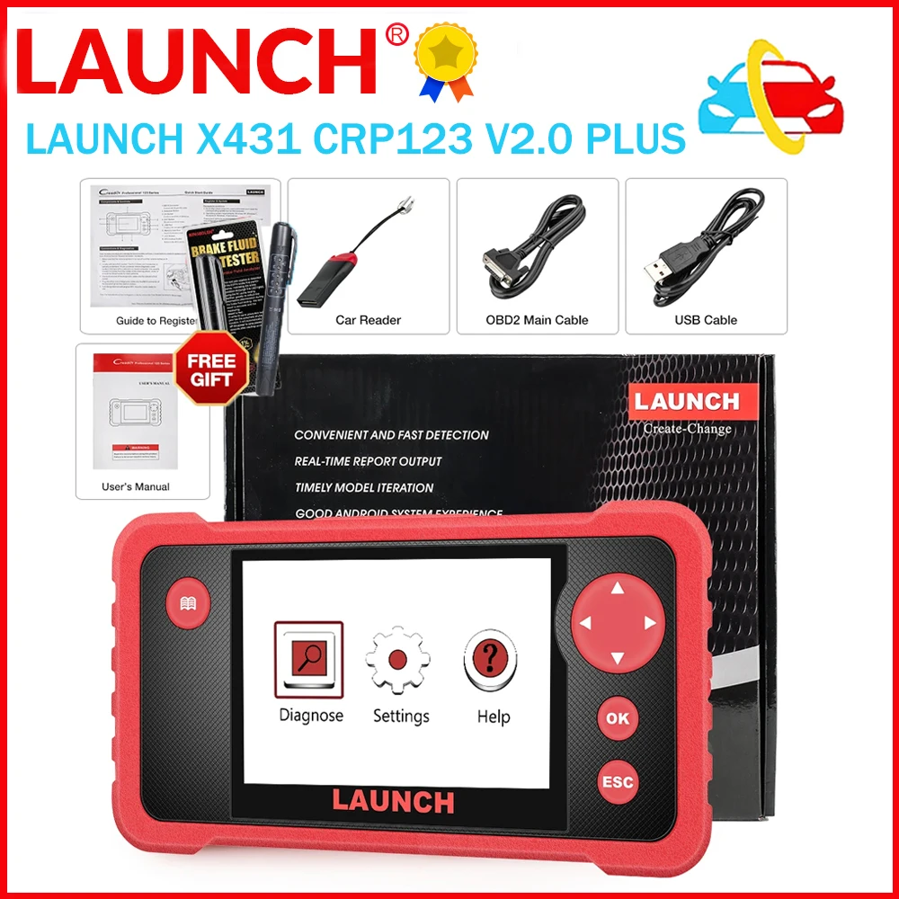 

LAUNCH X431 CRP123 V2.0 PLUS Car Full System Diagnostic Tools Auto OBD2 Code Reader Scanner Lifetime Free Online Update SRS ABS