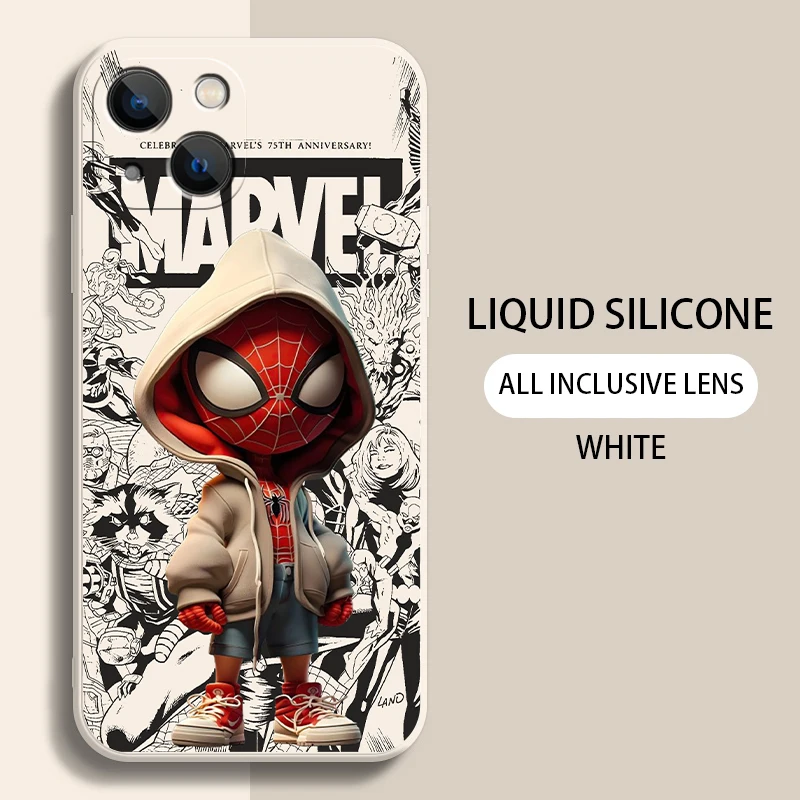 thumbnail image 1 of Marvel Spiderman Comics para iPhone 15 14 13 12 11 Pro Max 13 12 Mini 6 6S 7 8 Plus funda de teléfono cubierta de silicona líquida suave, 1 of 5