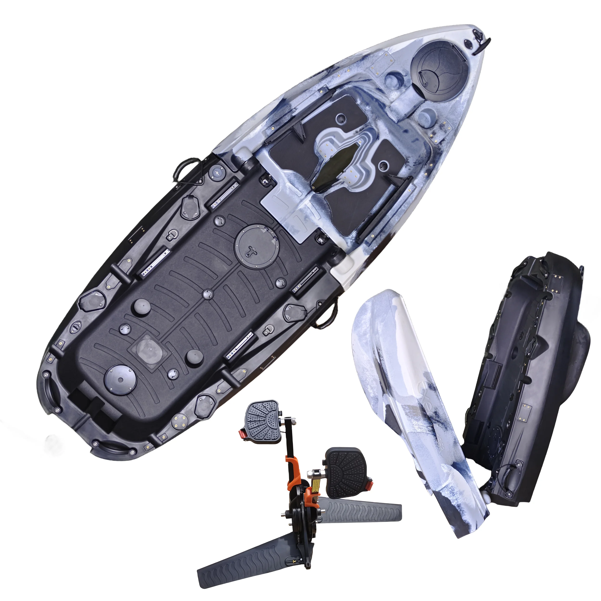 Pro Angler 2,5 м пластиковый складной каяк две части рыболовный каяк ...